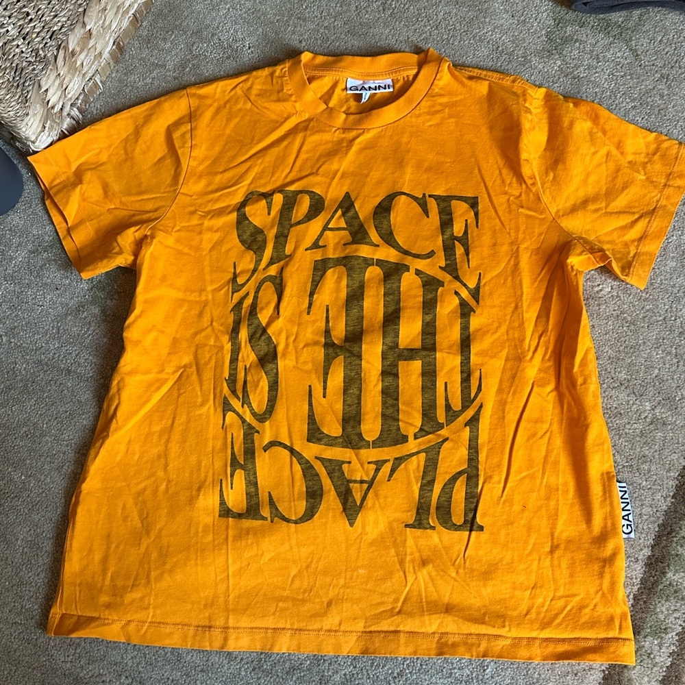 Ganni Vibrant Orange Graphic Tee